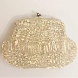 Vintage Pearl Purse Silver Chain New Old Stock